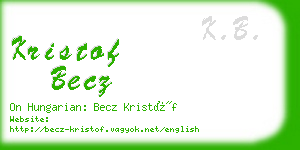 kristof becz business card